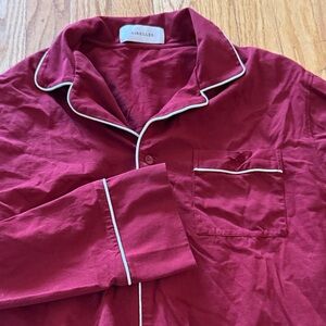 Airelles sz L Red Pajama Set with White Trim great pre owned condition